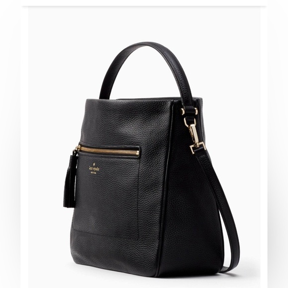 Kate Spade Black Pebbled Leather Shoulder Bag Chester Street Michaela - Picture 2 of 13